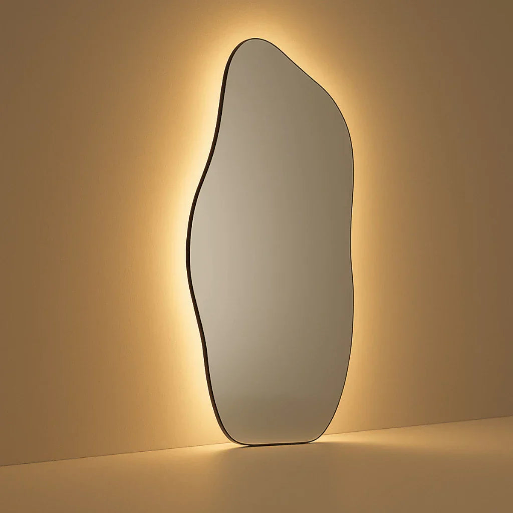 Lopazzi Espejo Orgánico de Cuerpo Entero Grande con LED Touch Cálido/Frío, 115 x 60 cm – Liquidación