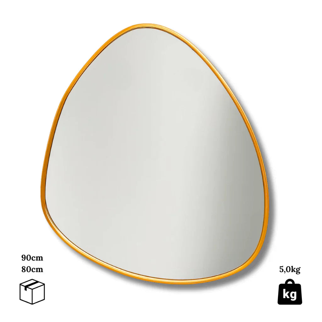Espejo Orgánico con Marco de Aluminio, 90 x 80 cm – Liquidación de Stock