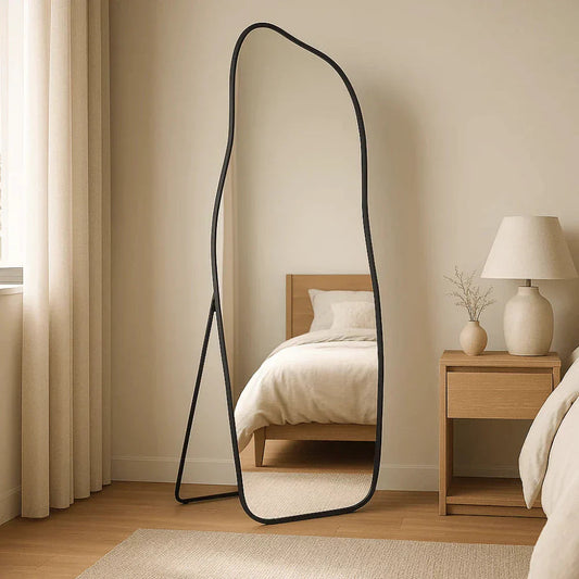 Espejo de cuerpo entero orgánico 150 x 60 cm con marco de aluminio – Oferta especial