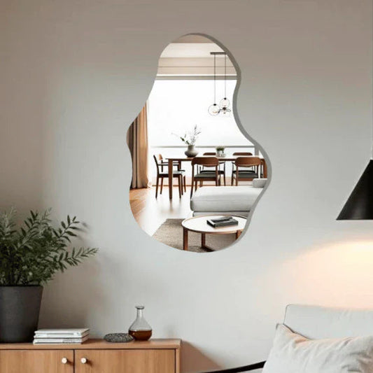 Espelho de Corpo Inteiro Orgânico Grande, 115 x 60 cm, Polido, Decorativo, em Oferta.