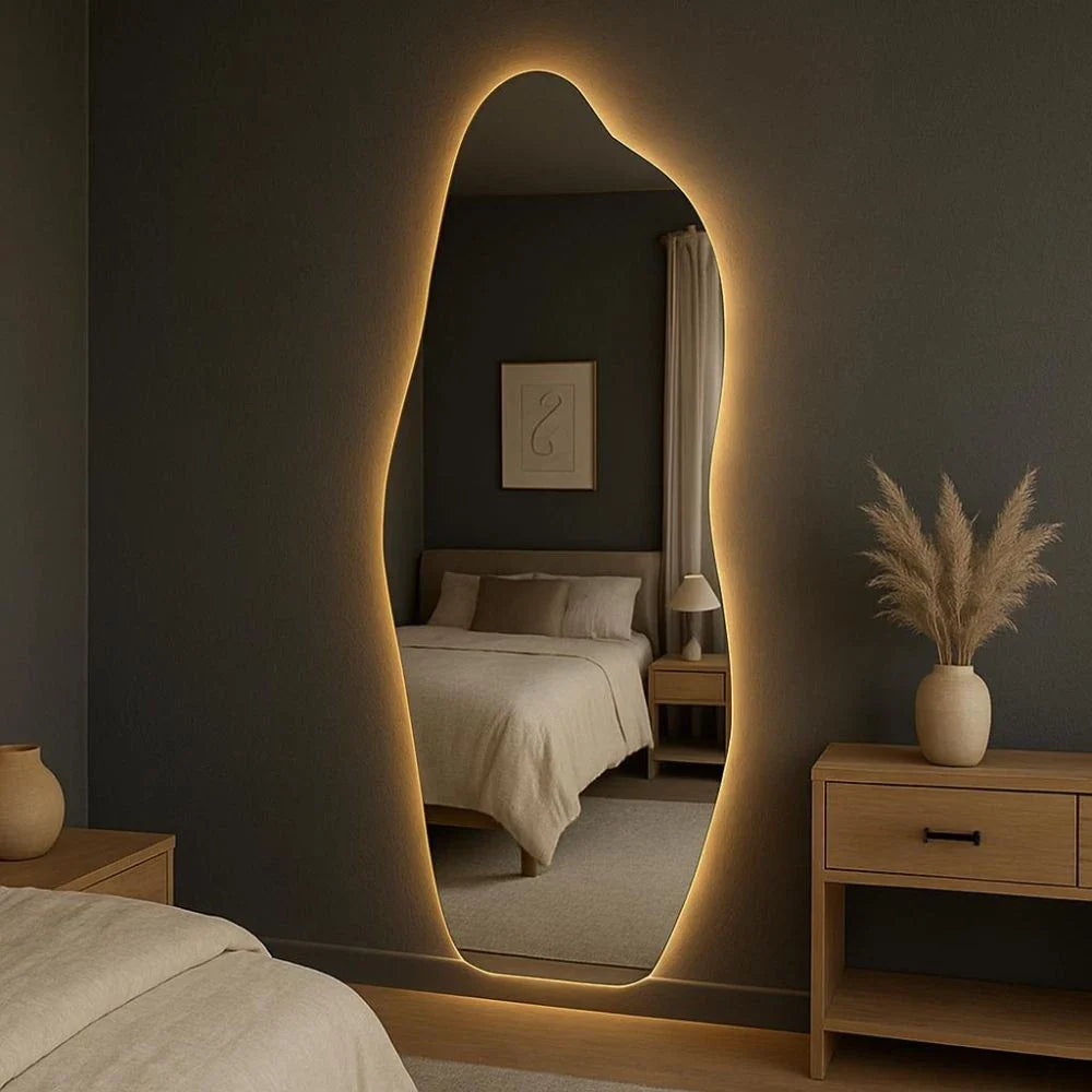 Espejo Orgánico con LED Moderno, Decorativo y de Lujo, 160 x 60 cm | OFERTA