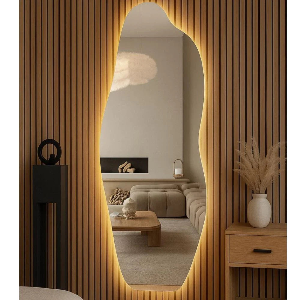 Espejo Orgánico con LED Moderno, Decorativo y de Lujo, 160 x 60 cm | OFERTA