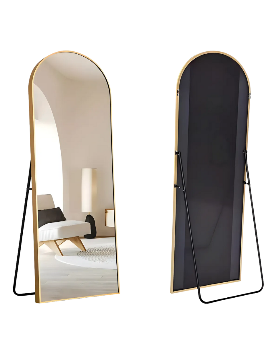Espejo estilo Pinterest con soporte y marco dorado — en oferta