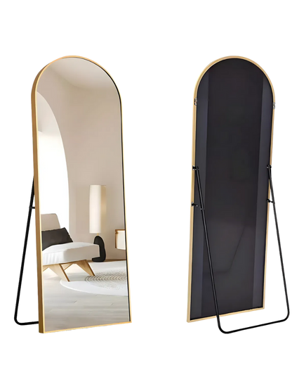Espejo estilo Pinterest con soporte y marco dorado — en oferta