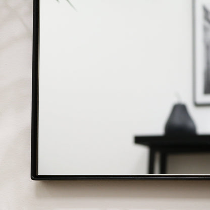 Xavril – Espejo de cuerpo entero rectangular grande en metal negro, 179 cm x 80 cm