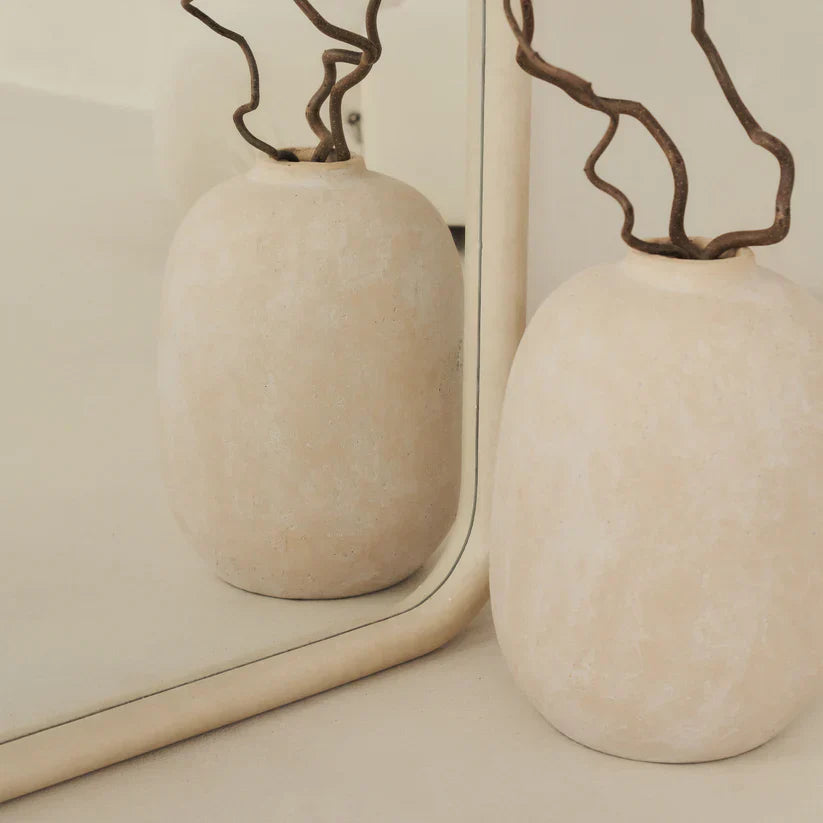 Elis – Espelho de concreto arqueado extra grande, do chão ao teto, 190 cm x 100 cm
