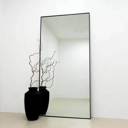Xavril – Espejo de cuerpo entero extra grande en metal negro, 200 cm x 100 cm