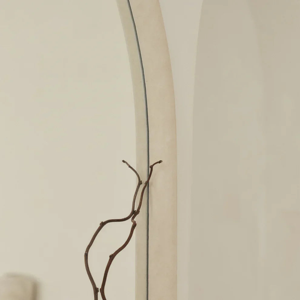 Elis – Espelho de concreto arqueado extra grande, do chão ao teto, 190 cm x 100 cm